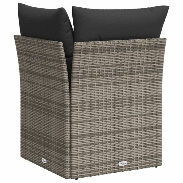 vidaXL hjørnemodul til havesofa med hynder polyrattan grå