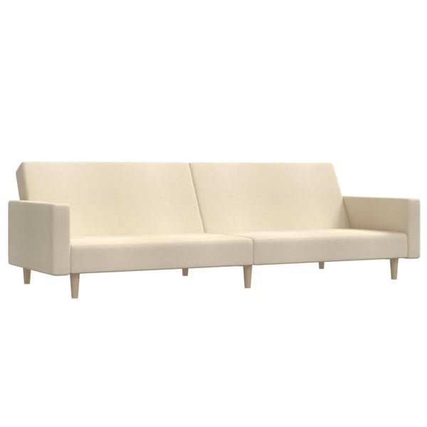 vidaXL 2-personers sovesofa stof cremefarvet