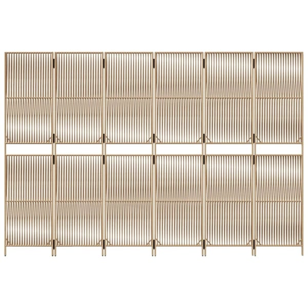 vidaXL Tilanjakaja 6 paneelia beige polyrottinki