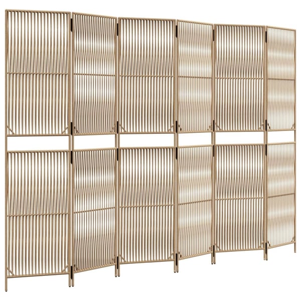 vidaXL Tilanjakaja 6 paneelia beige polyrottinki