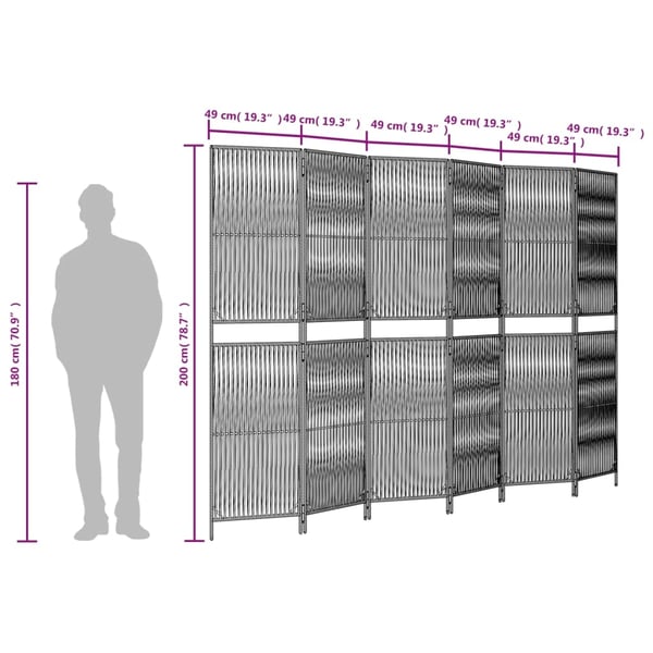 vidaXL Tilanjakaja 6 paneelia beige polyrottinki