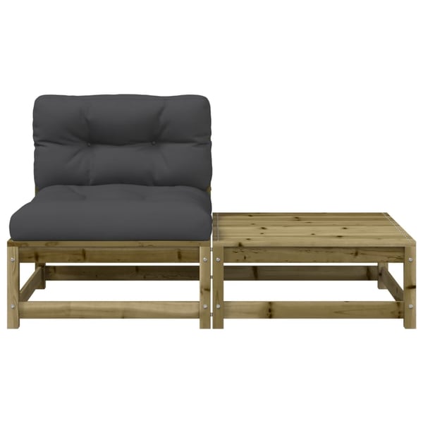 vidaXL sofa med hynder og fodskammel uden armlæn