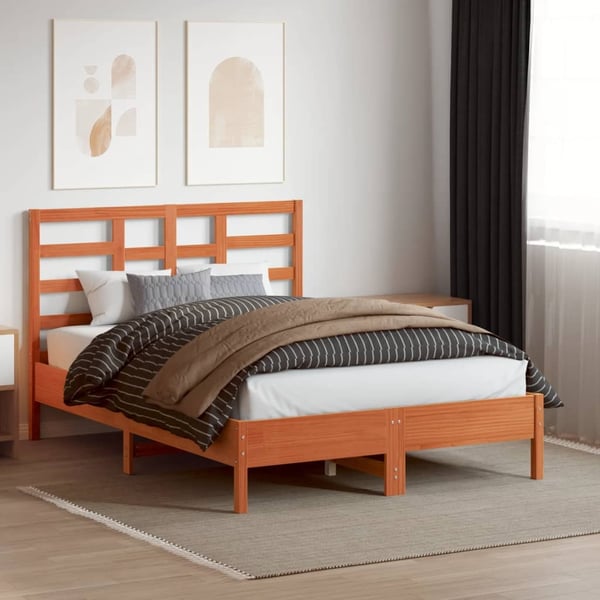 vidaXL Hodegavl voksbrun 135 cm heltre furu