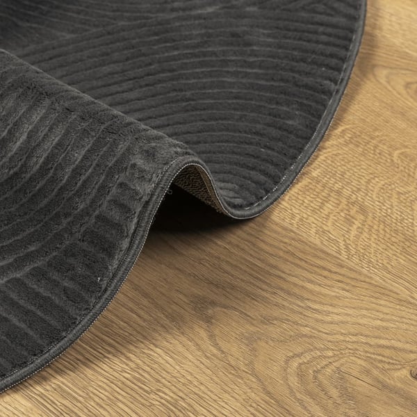 vidaXL Rug IZA kort luv skandinavisk utseende antrasitt Ø 100 cm