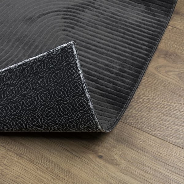 vidaXL Rug IZA kort luv skandinavisk utseende antrasitt 160x230 cm