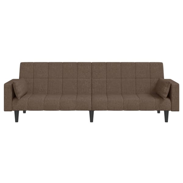 vidaXL 2-personers sovesofa med 2 puder stof gråbrun