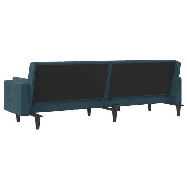 vidaXL 2-personers sovesofa med 2 puder fløjl blå