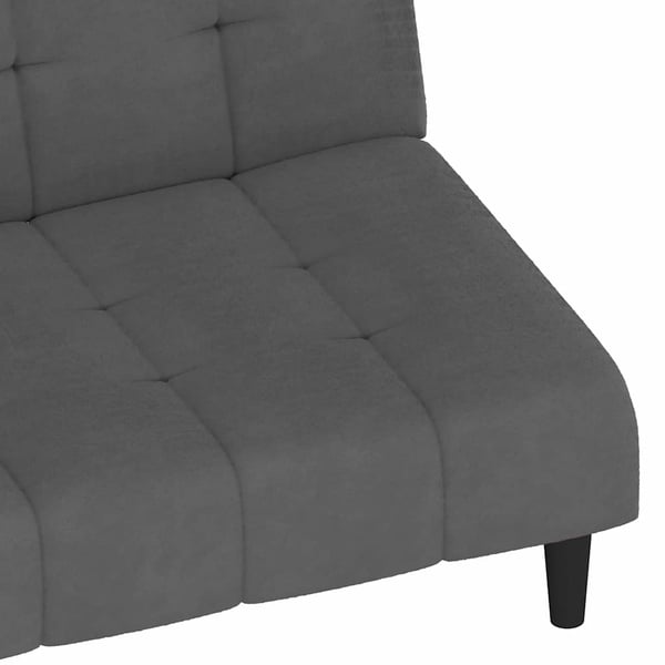 vidaXL Bäddsoffa 2-sits mörkgrå sammet