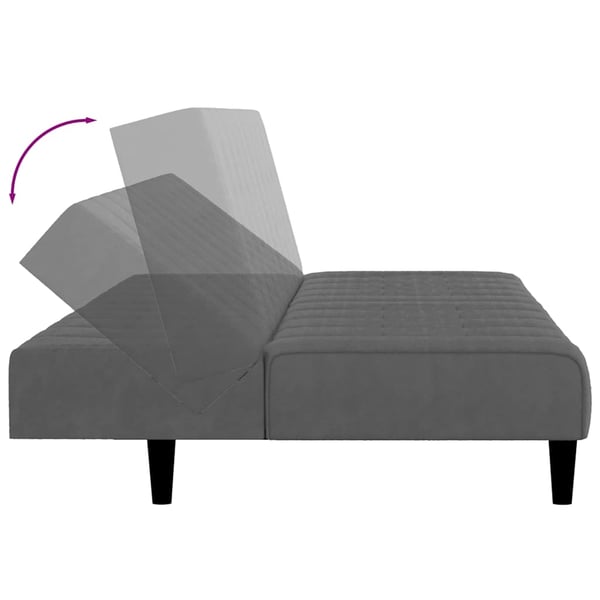 vidaXL Bäddsoffa 2-sits mörkgrå sammet