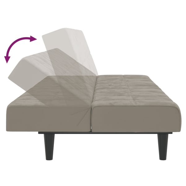vidaXL 2-personers sovesofa fløjl lysegrå