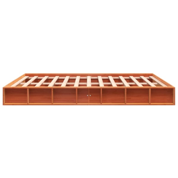 vidaXL Sengeramme uten madrass voksbrun 180x200 cm heltre furu