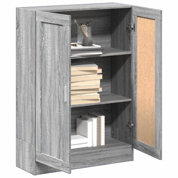 vidaXL bogskab 82,5x30,5x115 cm konstrueret træ grå sonoma-eg