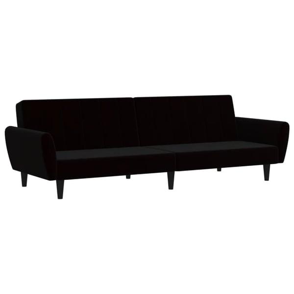 vidaXL 2-personers sovesofa fløjl sort