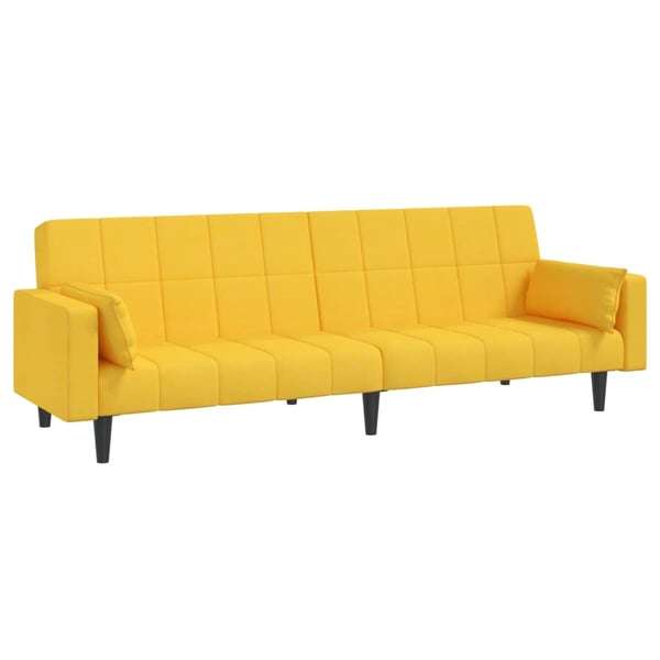 vidaXL 2-personers sovesofa med 2 puder stof gul