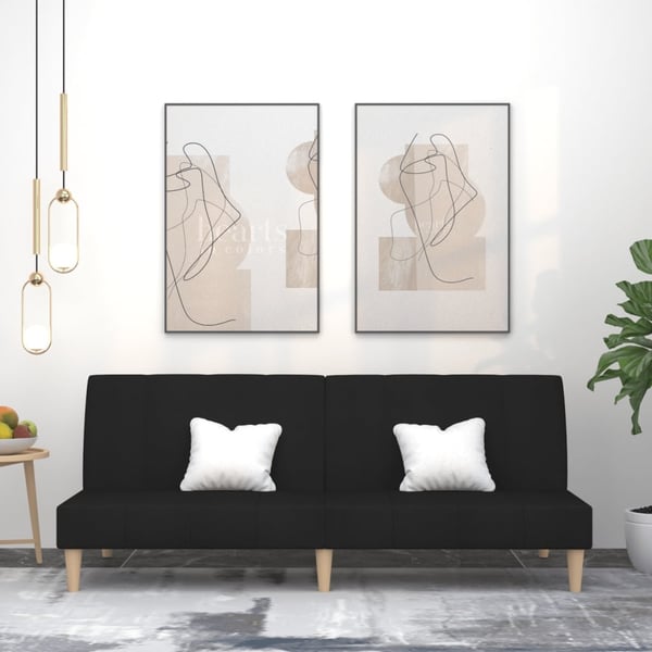 vidaXL 2-personers sovesofa stof sort