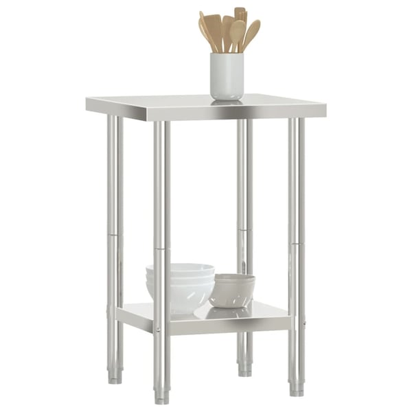 vidaXL Matlagingsbord for kjøkken 55x55x85 cm rustfritt stål