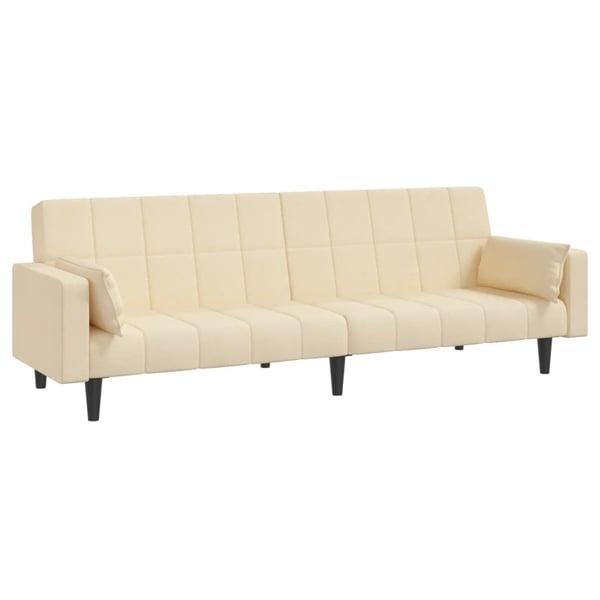 vidaXL 2-personers sovesofa med 2 puder stof cremefarvet