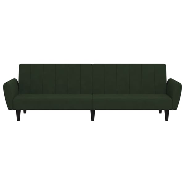 vidaXL Bäddsoffa 2-sits mörkgrön sammet
