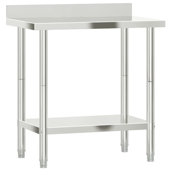 vidaXL Kjøkkenbenk med bakplate 82,5x55x93 rustfritt stål