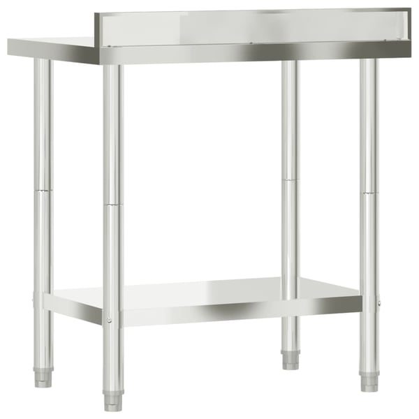 vidaXL Kjøkkenbenk med bakplate 82,5x55x93 rustfritt stål