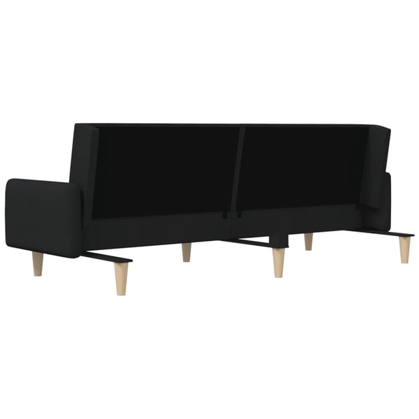 vidaXL Bäddsoffa 2-sits svart tyg
