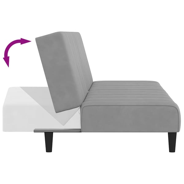 vidaXL 2-personers sovesofa fløjl lysegrå