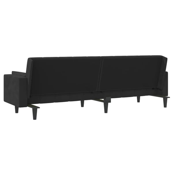 vidaXL 2-personers sovesofa med 2 puder fløjl sort