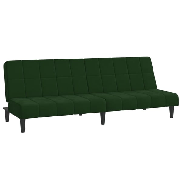 vidaXL Bäddsoffa 2-sits mörkgrön sammet