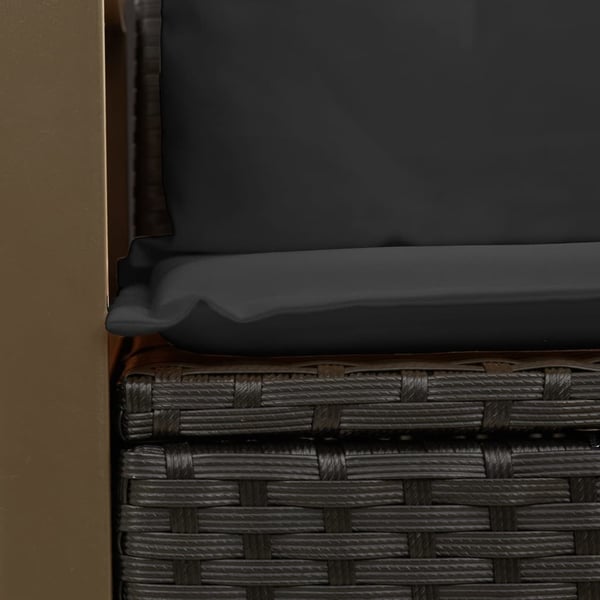 vidaXL 2-personers havesofa med hynder polyrattan sort
