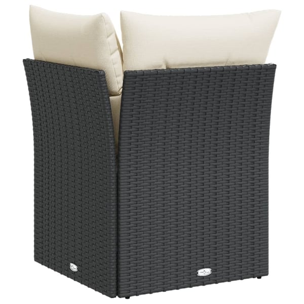 vidaXL hjørnemodul til havesofa med hynder polyrattan sort