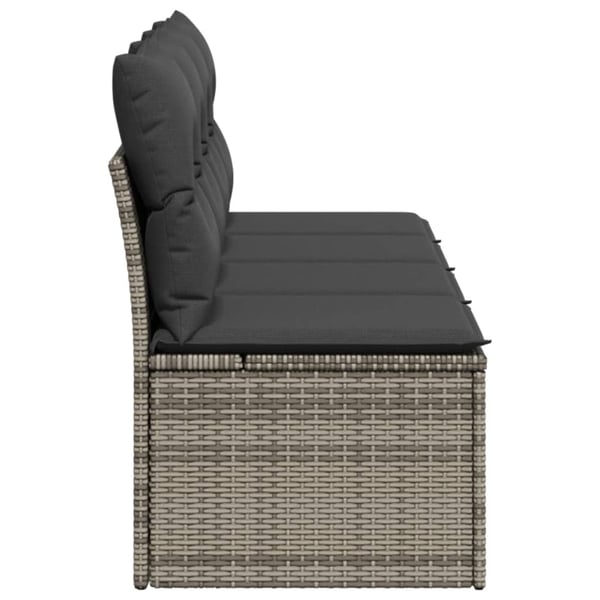 vidaXL 4-personers havesofa med hynder polyrattan grå
