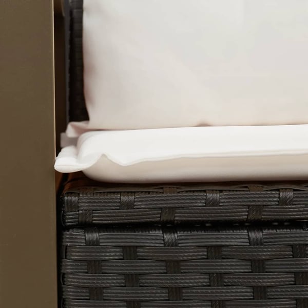 vidaXL 2-personers havesofa med hynder polyrattan sort