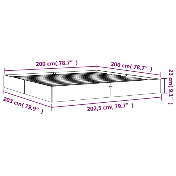 vidaXL Sengeramme uten madrass voksbrun 200x200 cm heltre furu