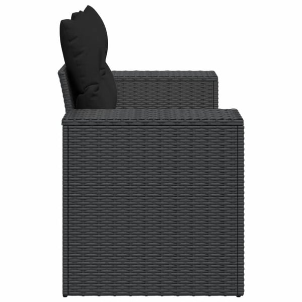 vidaXL 2-personers havesofa med hynder polyrattan sort
