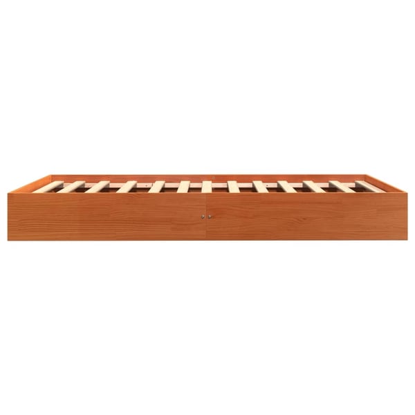 vidaXL Sengeramme uten madrass voksbrun 90x190 cm heltre furu