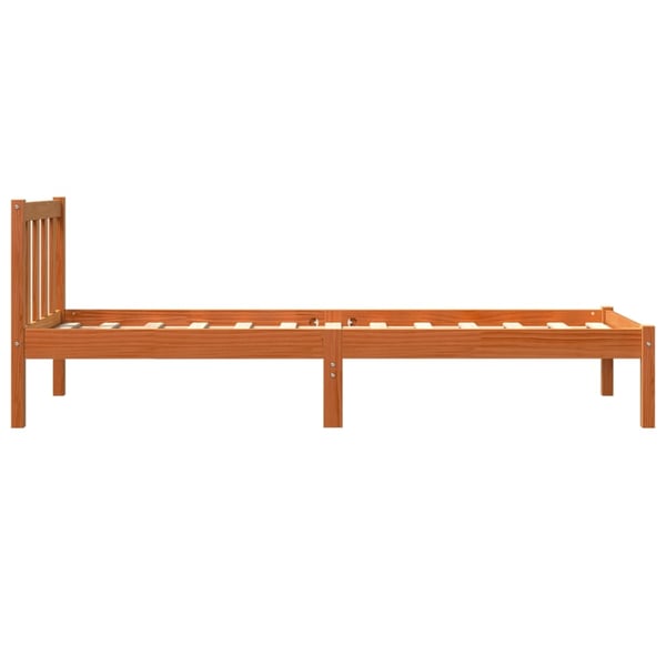 vidaXL Sengeramme uten madrass voksbrun 100x200 cm heltre furu