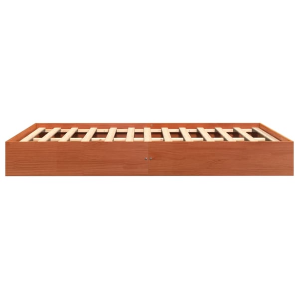 vidaXL Sengeramme uten madrass voksbrun 120x200 cm heltre furu