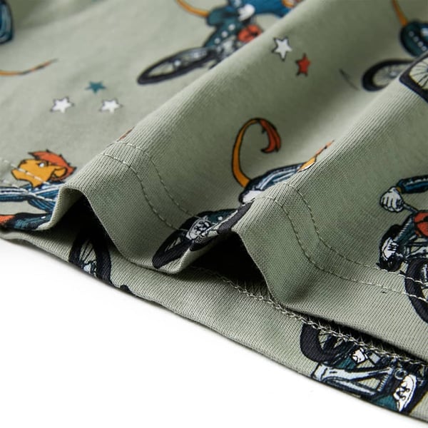 vidaXL Pyjamas for barn med korte ermer lysekaki 92