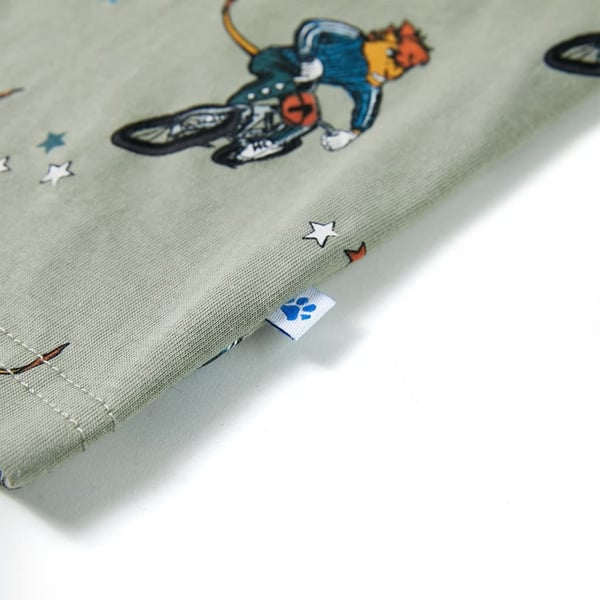 vidaXL Pyjamas for barn med korte ermer lysekaki 92