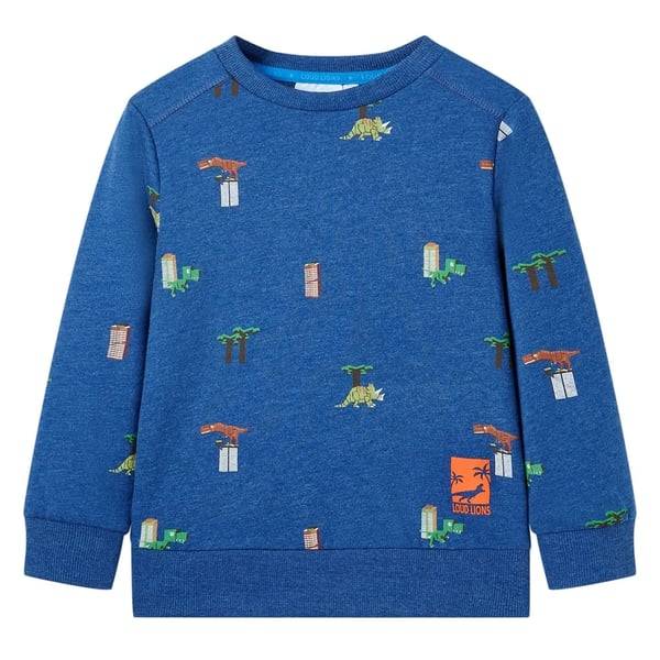 vidaXL Sweatshirt til børn str. 140 mørk blåmeleret