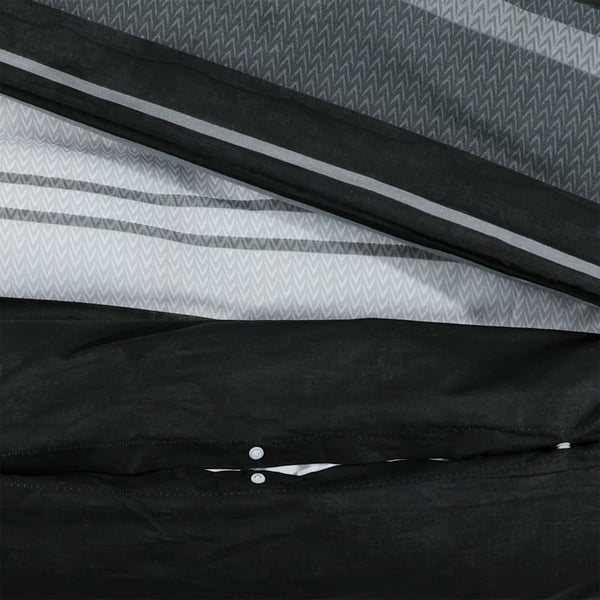 vidaXL sengetøj 200x200 cm bomuld sort og hvid