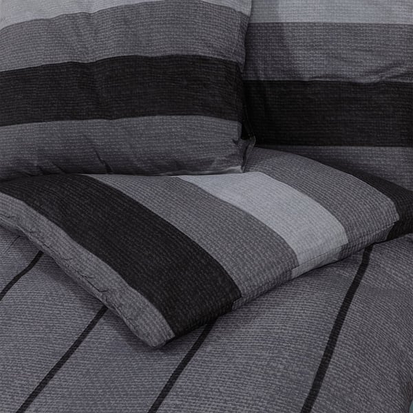 vidaXL sengetøj 200x220 cm bomuld mørkegrå