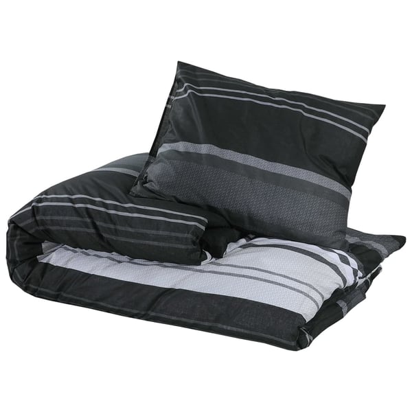 vidaXL Bäddset svart och vit 225x220 cm bomull
