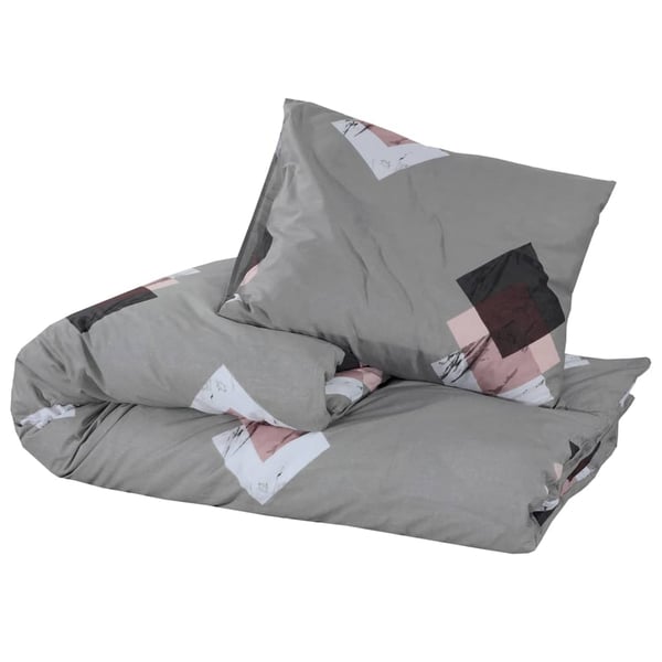 vidaXL sengetøj 200x200 cm bomuld grå