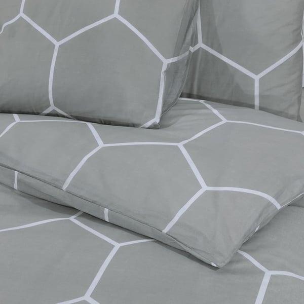 vidaXL sengetøj 200x220 cm bomuld grå