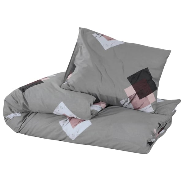 vidaXL sengetøj 200x220 cm bomuld grå