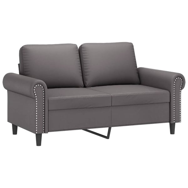 vidaXL sofasæt 2 dele med hynder kunstlæder grå