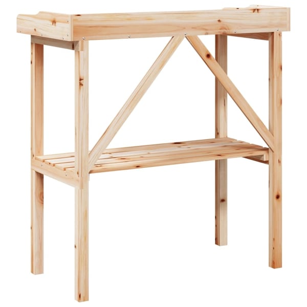 vidaXL Plantebord med hylle 78x38x82,5 cm heltre gran