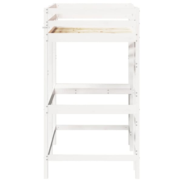 vidaXL Køyeseng med skrivebord hvit 90x200 cm heltre furu
