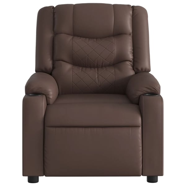 vidaXL Elektronisk reclinerfåtölj brun konstläder